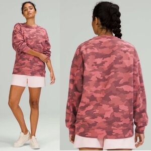 Lululemon Athletica Perfectly Oversized Crew Pink Camo Sweatshirt size 6